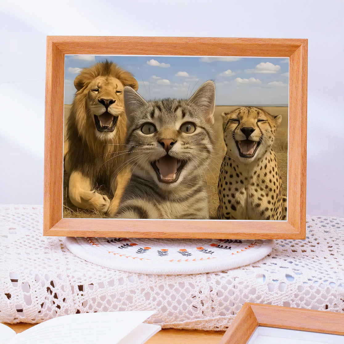Cat Meme's African Savannah Travel Life Photo Frame