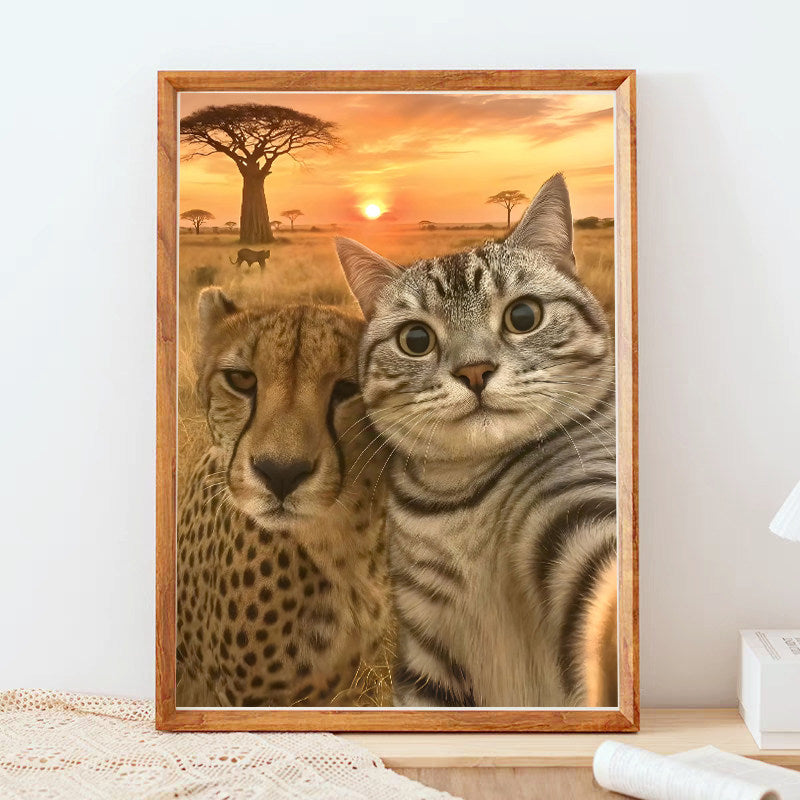 Cat Meme's African Savannah Travel Life Photo Frame