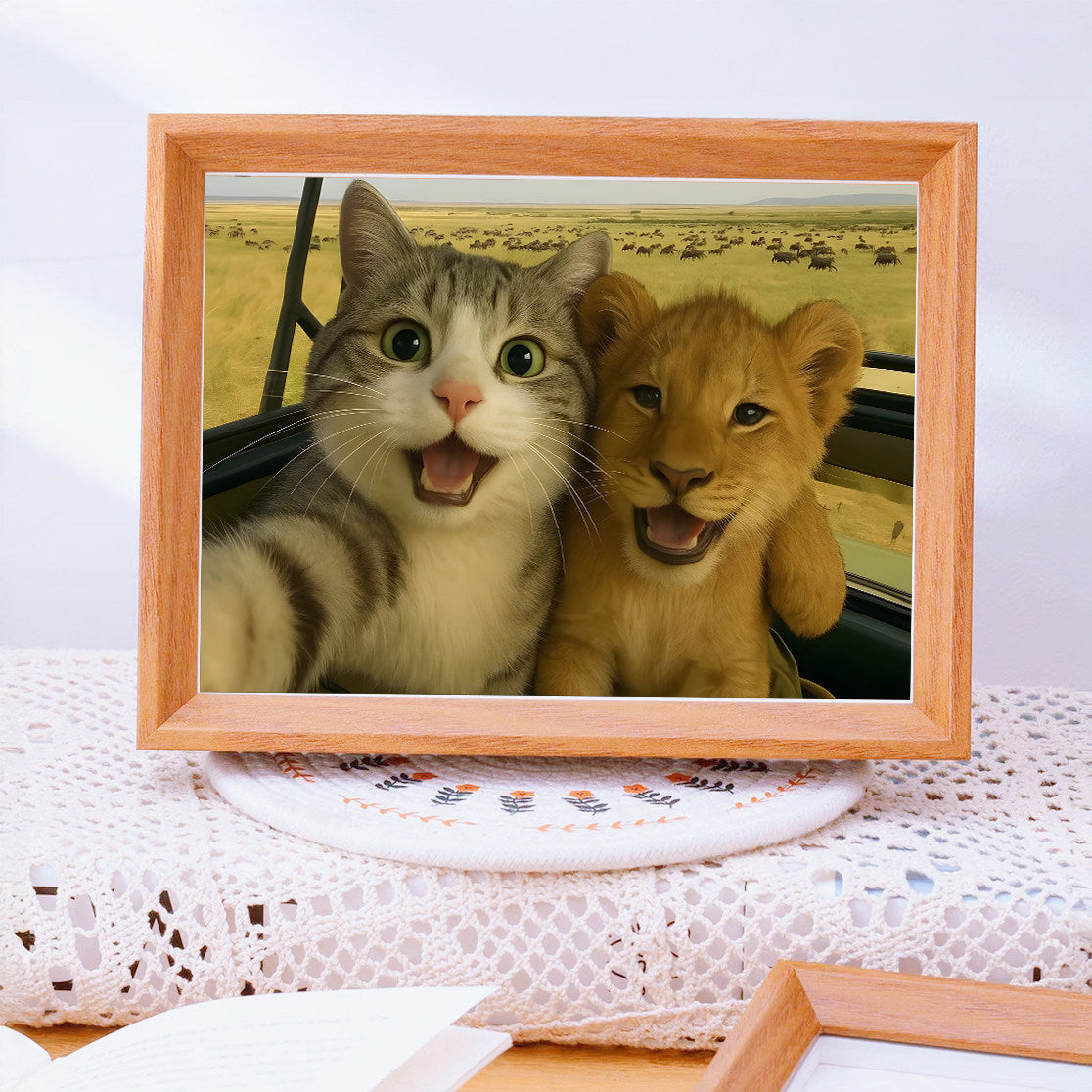 Cat Meme's African Savannah Travel Life Photo Frame
