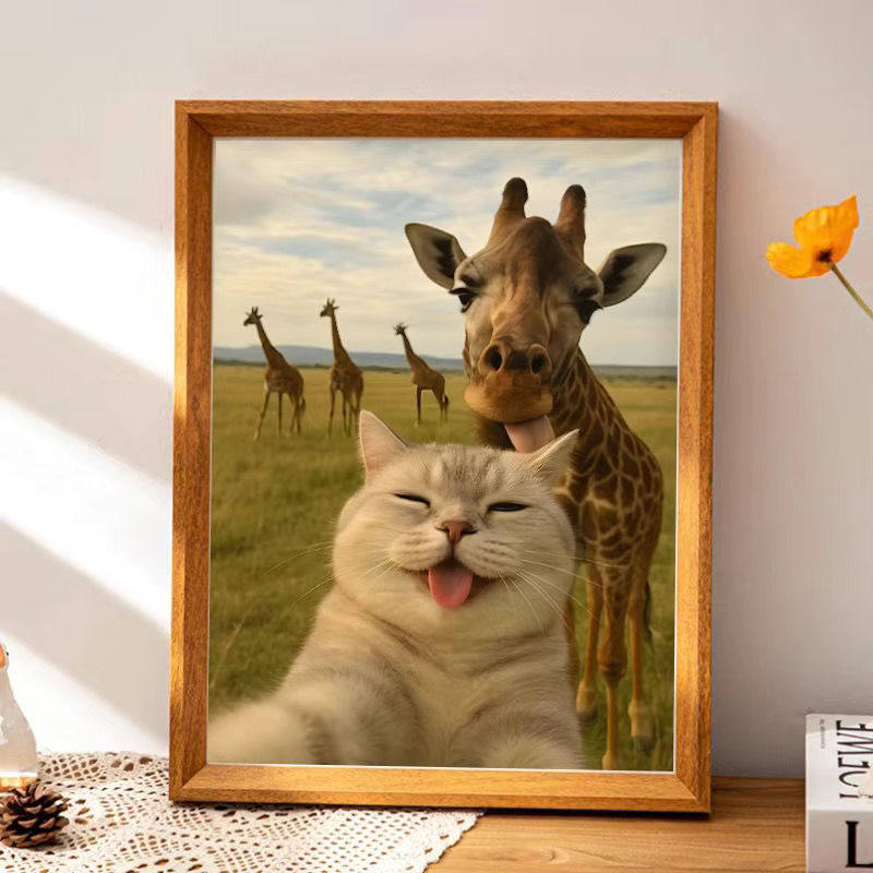 Meme Hakimi the cat's African savanna photo frame