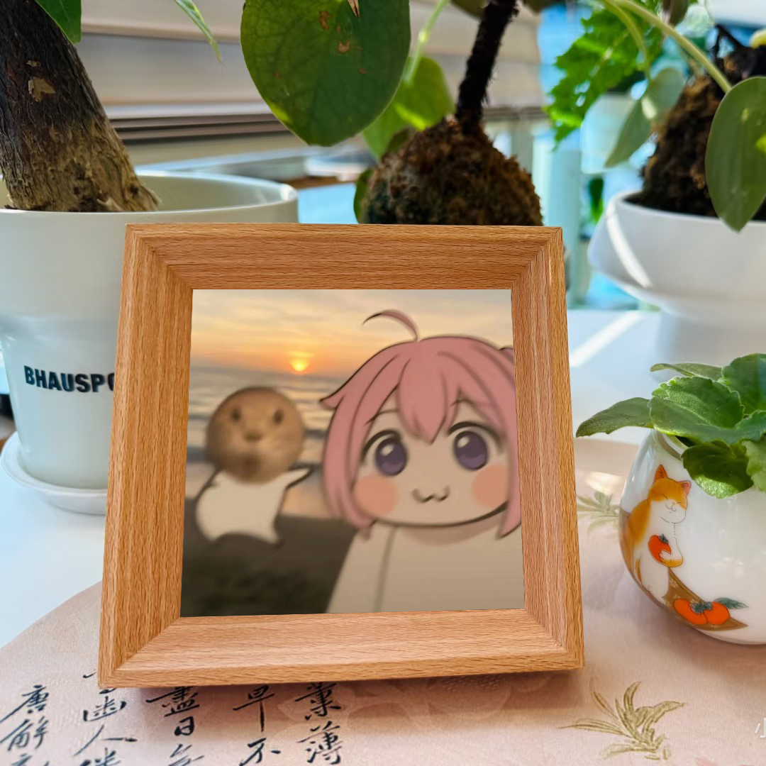 Doro Hakimi Pirate Cat Figurine with Meme Frame